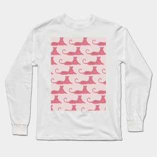 Pink Preppy Tiger Maximalist Y2k Design Long Sleeve T-Shirt